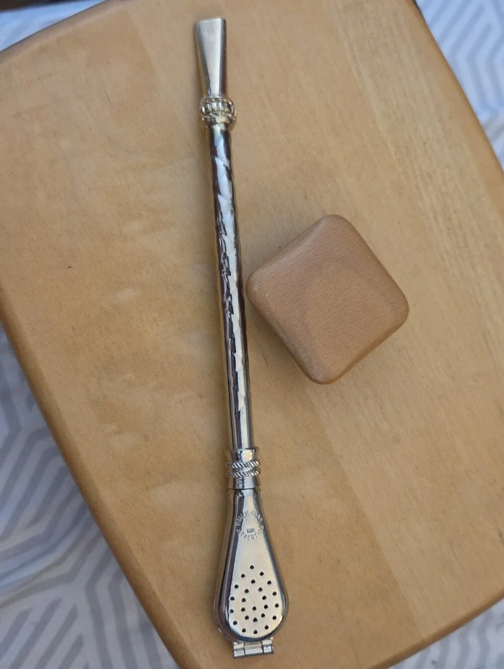 Bombilla  Silver & Brass Yerba Mate Straw Rule Mar Argentina In